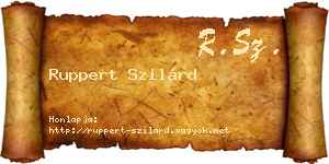 Ruppert Szilárd névjegykártya